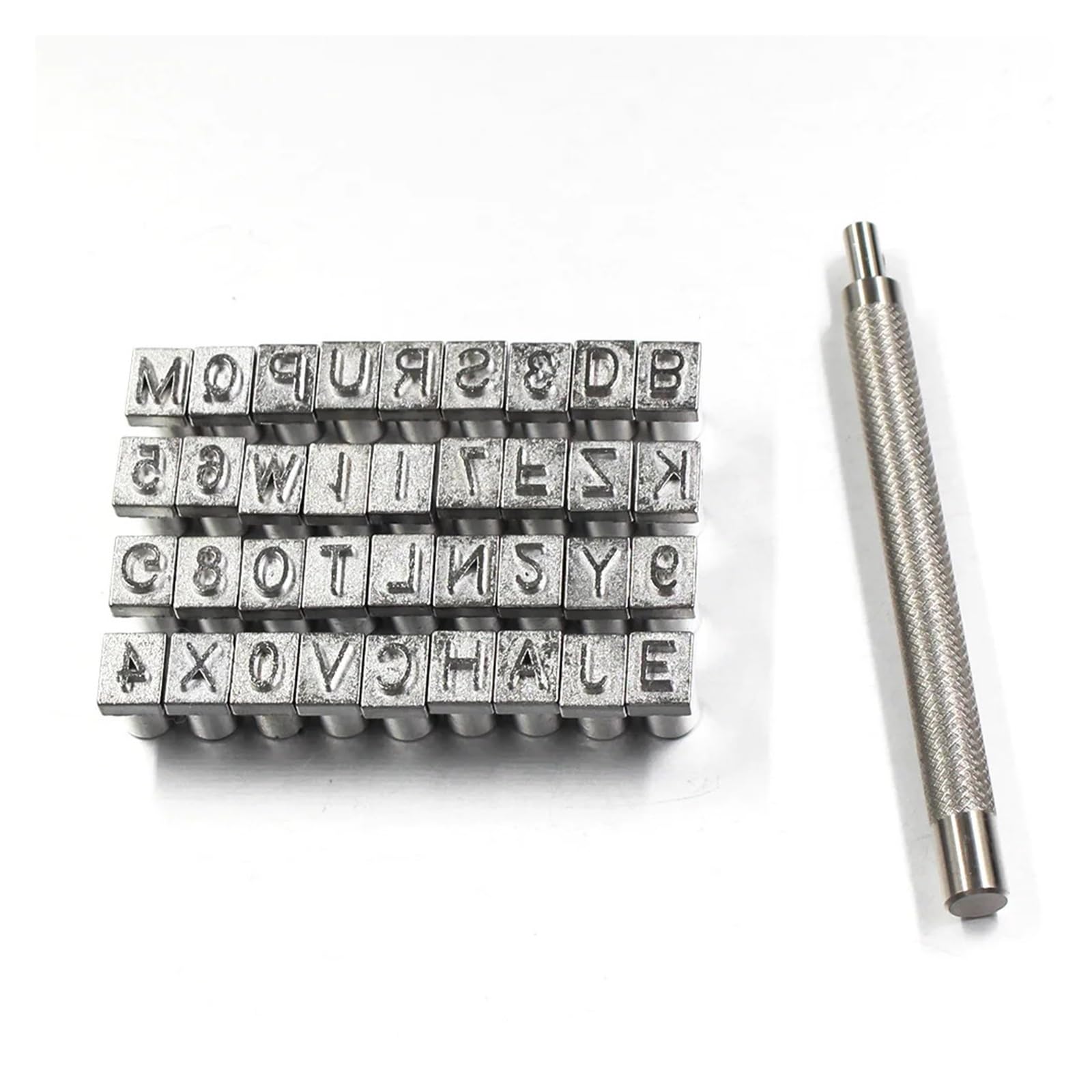 Buchstabenstempel FüR Leder 36 Teile/Satz Alphabet Buchstaben & Zahlen Stempel Set 3,0mm/6mm Stahl Punch Metall Stanzen Leder Werkzeuge for DIY Handwerk(6 mm Stamper)