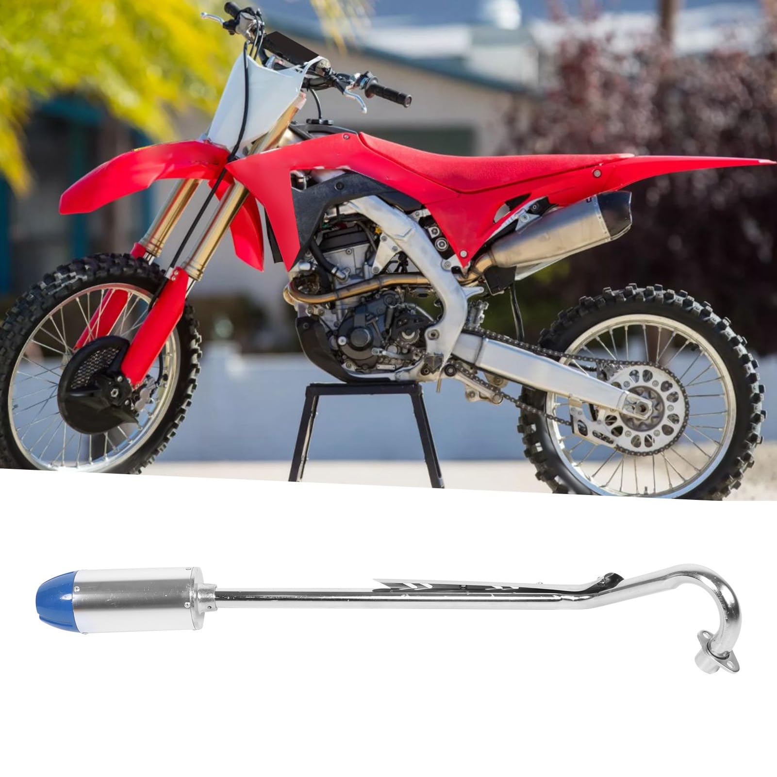 Motorrad-Auspuffanlage Rohrschalldämpfer, Verbesserte Gasannahme, Mehr Leistung mit Alu-Hecktank, Passend für XR50 CRF50 Dirt Pit Bikes