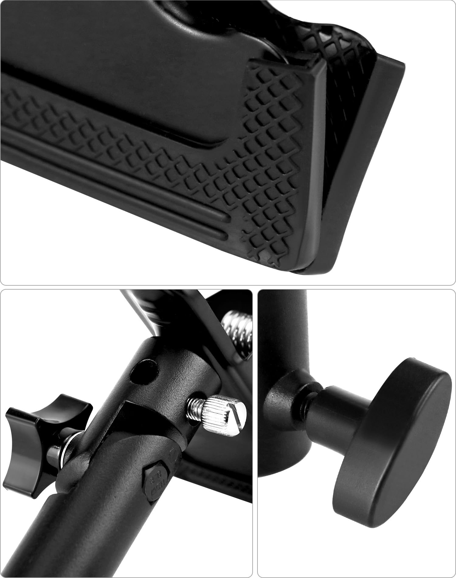 QWORK® 2 pièces Pinces pour réflecteur lumière, Support de réflecteur Pliable en Alliage d'aluminium, pour Studio Photo