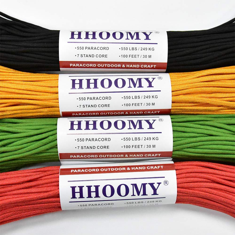 100m Paracord Corda in Nylon antistrappo 550 Corda da Paracadute a 7 Fili di Cavo di Sopravvivenza, Carico di Rottura di 249KG (Arancione)