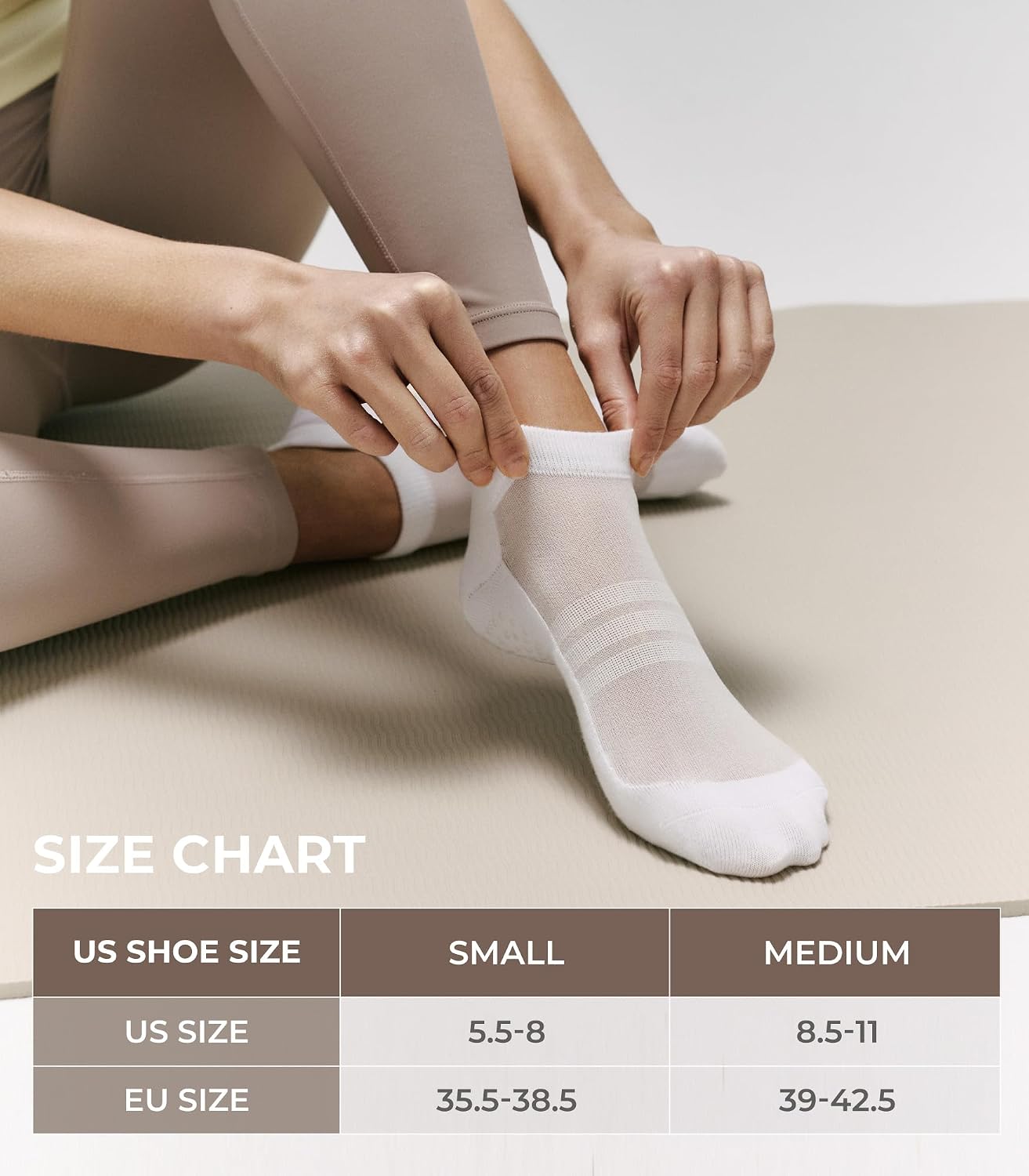 FITRELL Pilates Socks for Women, Ankle Yoga Non Slip Grip Socks for Barre Hospital Gym 5 Pairs
