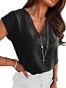 Blusa para mujer con mangas cortas, escote en V, vestido casual elegante, ropa de trabajo de verano 2026, conjuntos de primavera modernos 1