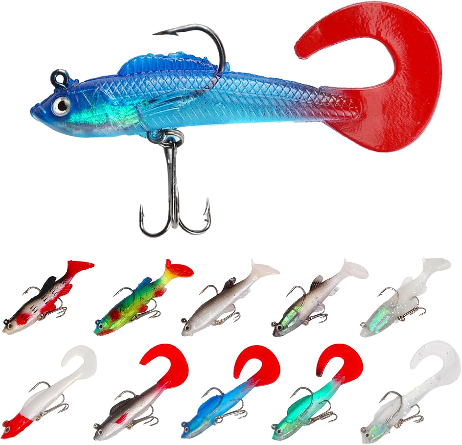 FNAPE Angelköder, 5 Stück Kurbelköderhaken, Topwater Bionic Hartköder, Forellenbarsch, Salzwasser- Und Süßwasserangeln (12,5 Cm, 40 G