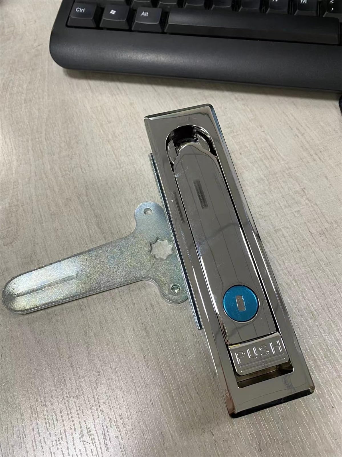 WQGQPXOB MS713 Zinc Alloy Push Button Panel Lock Swing Handle Electric Cinet Plane Door 1Pcs(Ss 304,110mm)