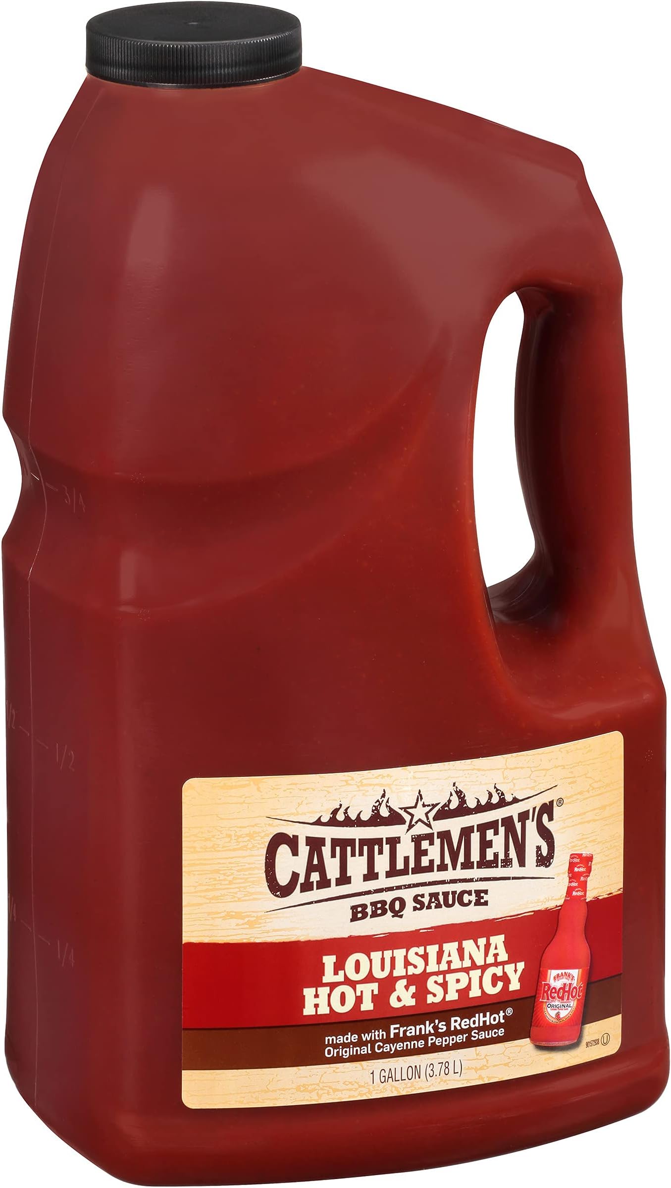 Louisiana Hot & Spicy BBQ Sauce, 1 gal - One Gallon Container of Spicy Barbeque Sauce Made with Ripe Tomatoes, Best on Shrimp, Chicken Tacos, Meatballs and More