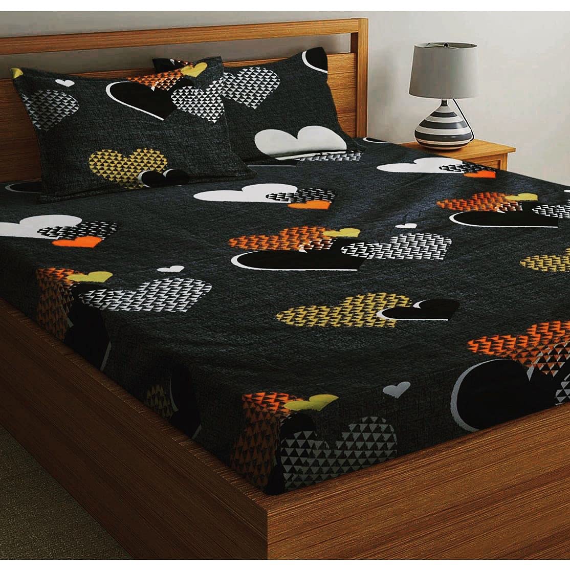 PLEDGE CREATIONS® Microfiber King Size Double Bed Bedsheets with 2 Matching Pillow Cover..