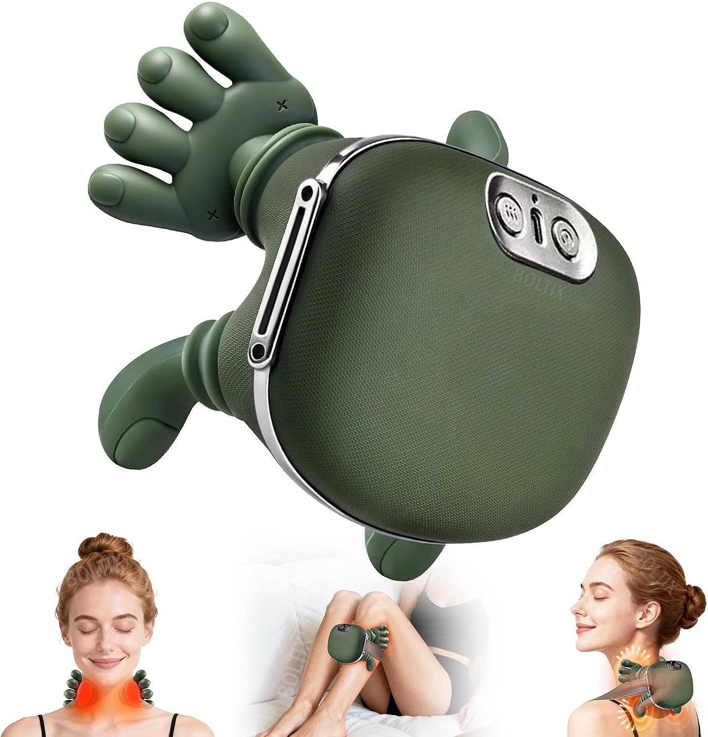 Shoulder and Neck Massager, Neck Massager for Pain Relief Deep Tissue with Two-Speed Temperature Adjustment Dual-Zone Heat, Back and Leg Massagers with Simulation Palm-image-7