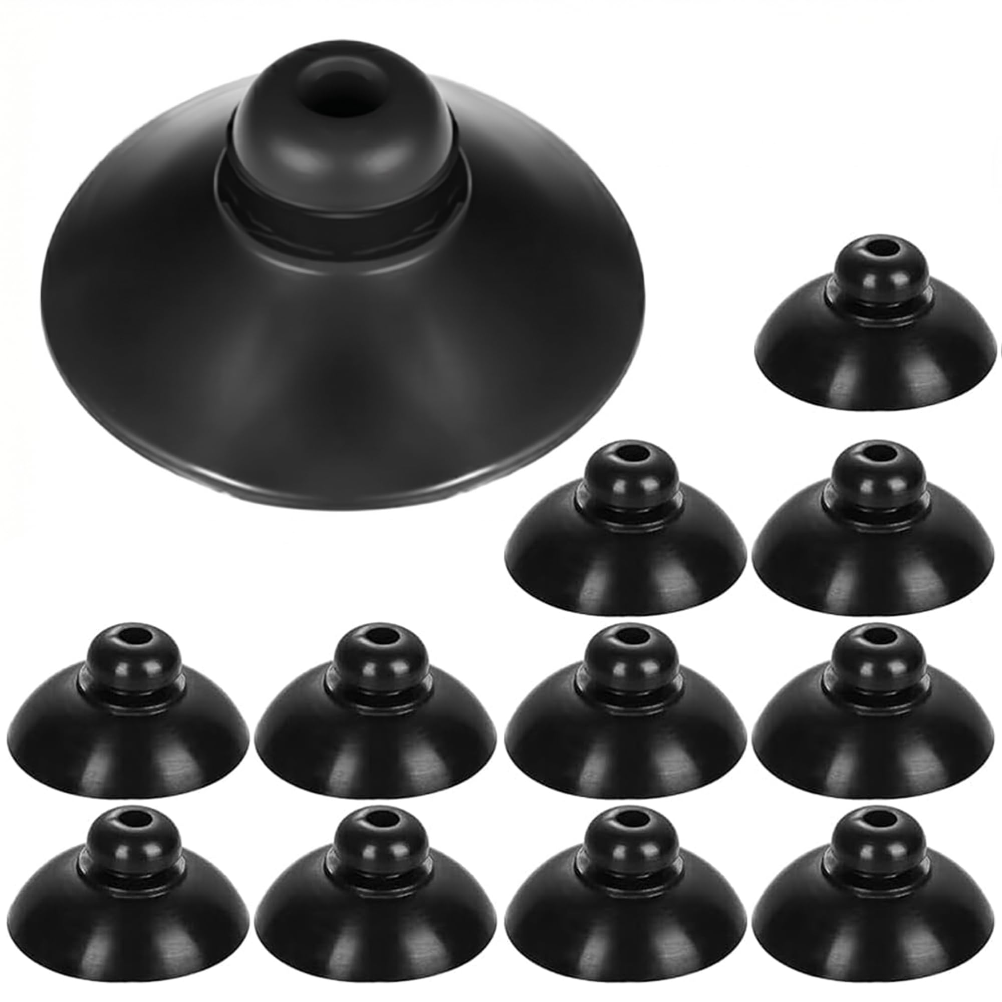 hankousi 12-Pack Medium Black Round Suction Cups, 28mm Diameter Strong Rubber Suction Cups, Ideal for Aquarium Ventilation, Tank Pump Fixing, Fish Tank Setup & Household Accessories