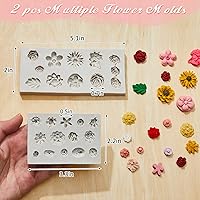 Vista 4 de 2 Pcs Flower Polymer Clay Molds for Jewelry Making, Daisy Rose Sunflower Nosegay Miniature Polymer Clay Molds for Jewelry Earrings Decoration