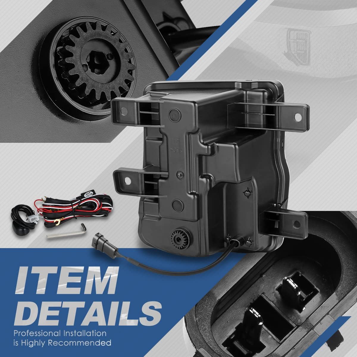 Auto Dynasty Full LED Fog lights Compatible with 2016-2019 Chevy Silverado 1500, Front Bumper Driving Fog Light Lamps with Switch and Wiring Harness, Black Housing Smoked Lens