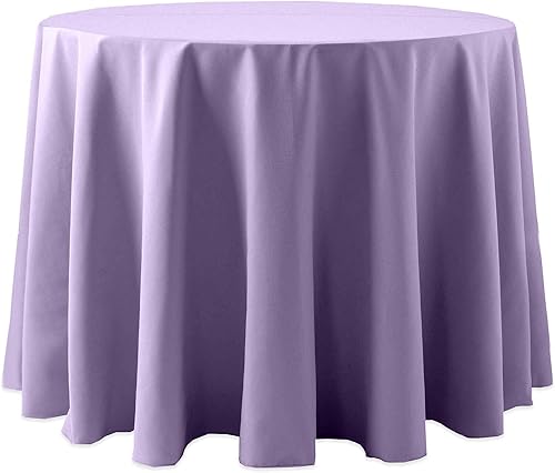 Miniatura 1 de ULTIMATE TEXTILE Cotton-Feel - Mantel redondo de comedor fino de 90 pulgadas, color morado claro