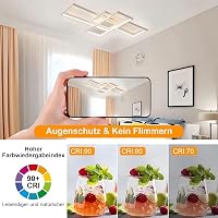 WHLL Mennyezeti LED Lámpa 105 cm 72W - Távirányítós, Szabályozható Fényerő, 3000K-6500K Színhőmérséklet, Modern Geometriai Dizájn, Nappali, 4