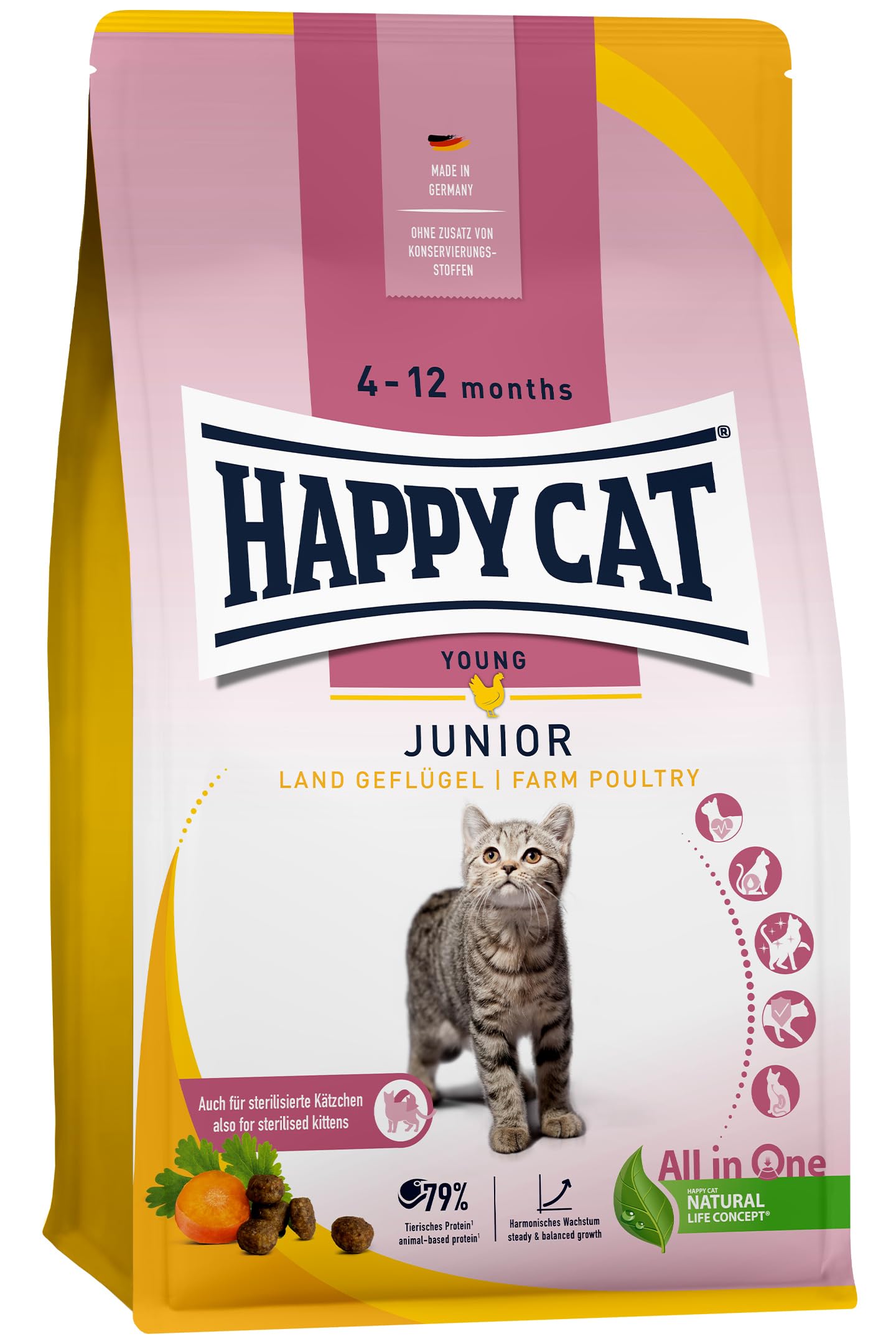 Happy Cat 70541 Young Junior Land - Comida Seca para Gatos jóvenes a Partir del 4º Mes - 10 kg