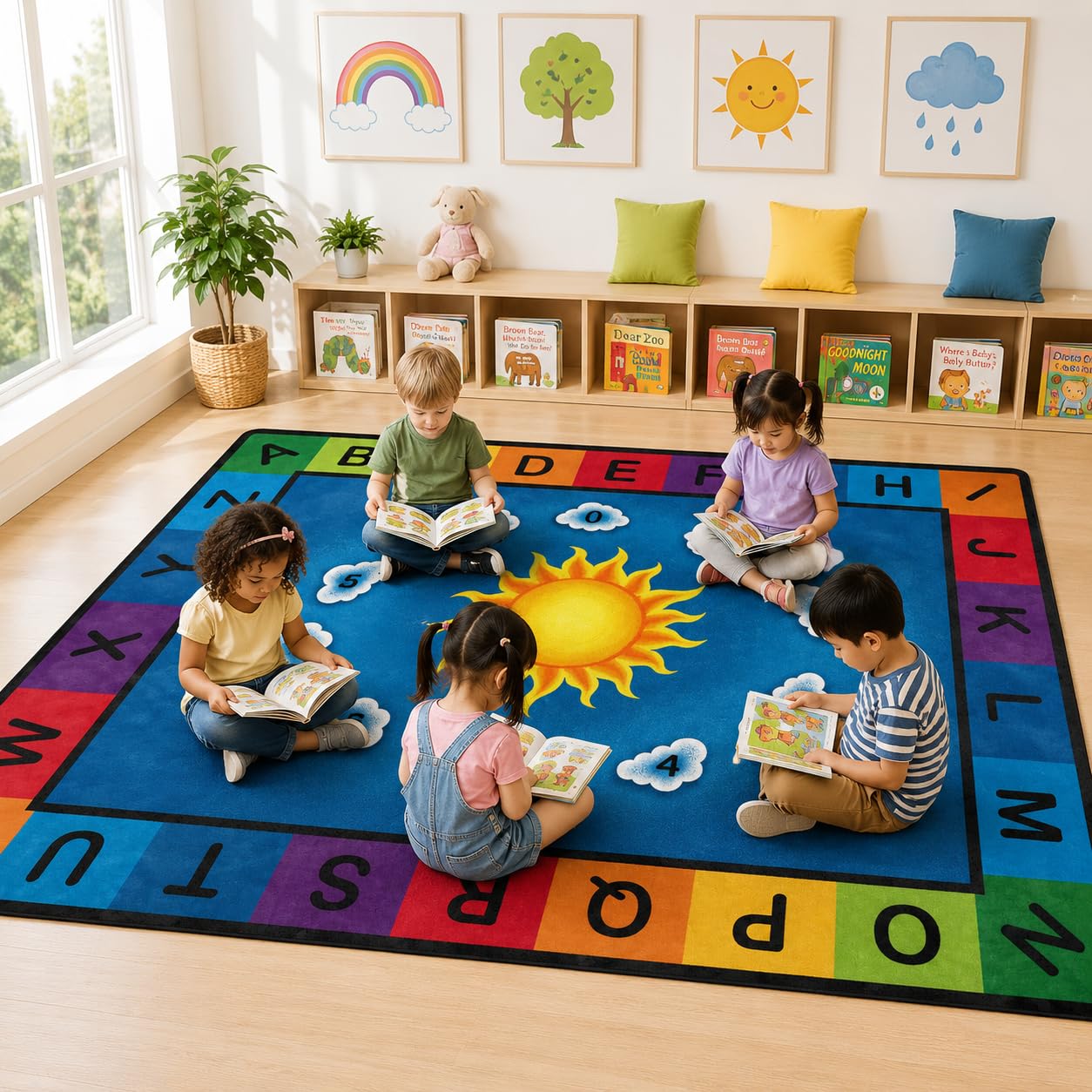 Amazon.co.jp: Engree 子供用ラグ、教室用ラグ、ABC-Sun、5フィート x Amazon.co.jp: Engree 子供用ラグ、教室用ラグ、ABC-Sun、5フィート x