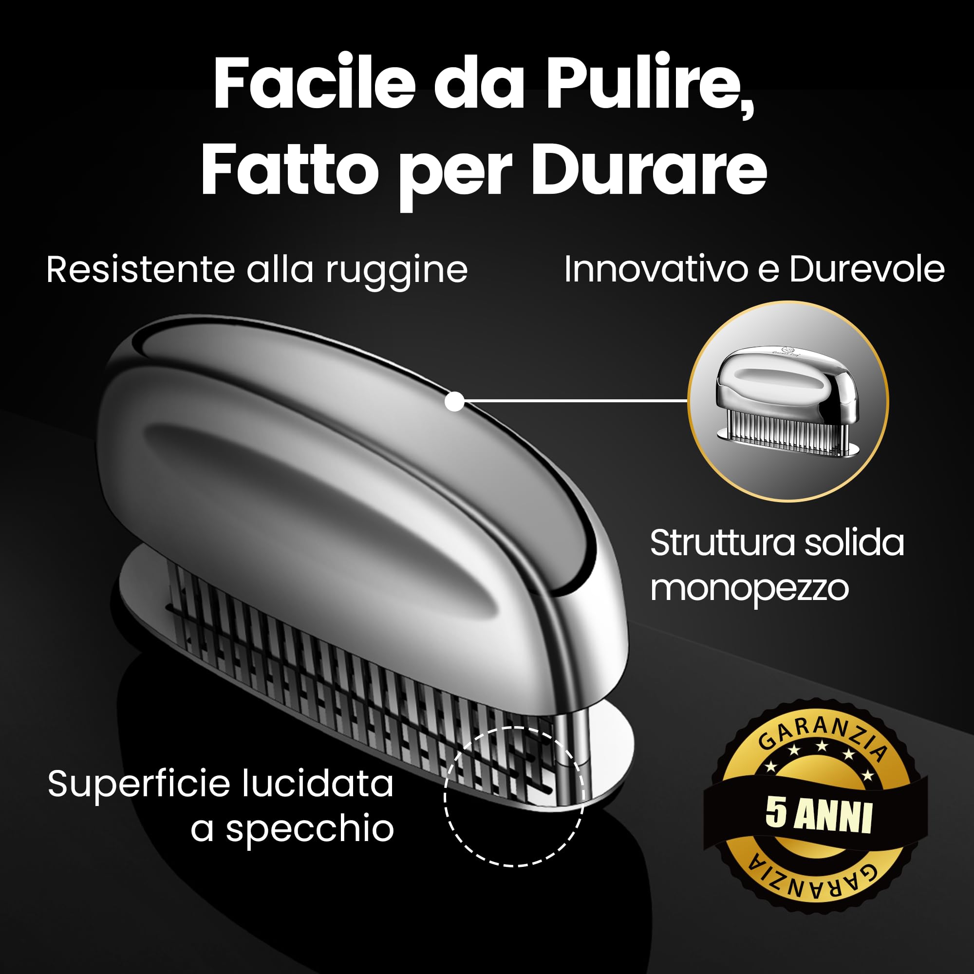 Batticarne con lame ultra-affilate - Batticarne acciaio inox Steaker in acciaio inossidabile al 100% - Batticarne per intenerire manzo/pollo/maiale/bistecca- Batti carne cucina professionalelavabile