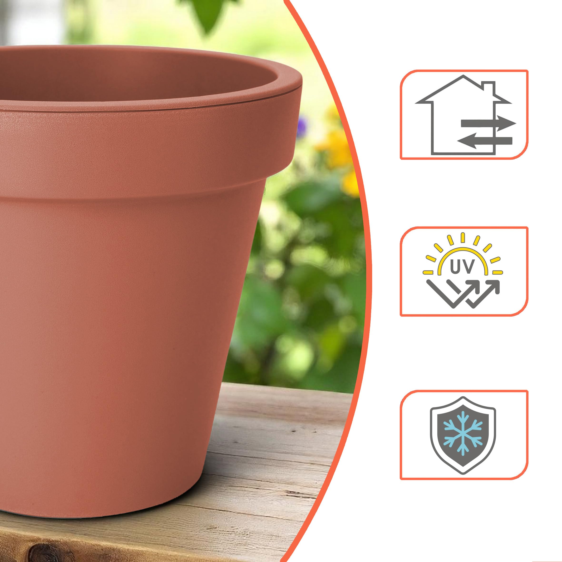 TERRACOTTA bloempot 46cm breed - Grote bloempot, hoge vaas of XL