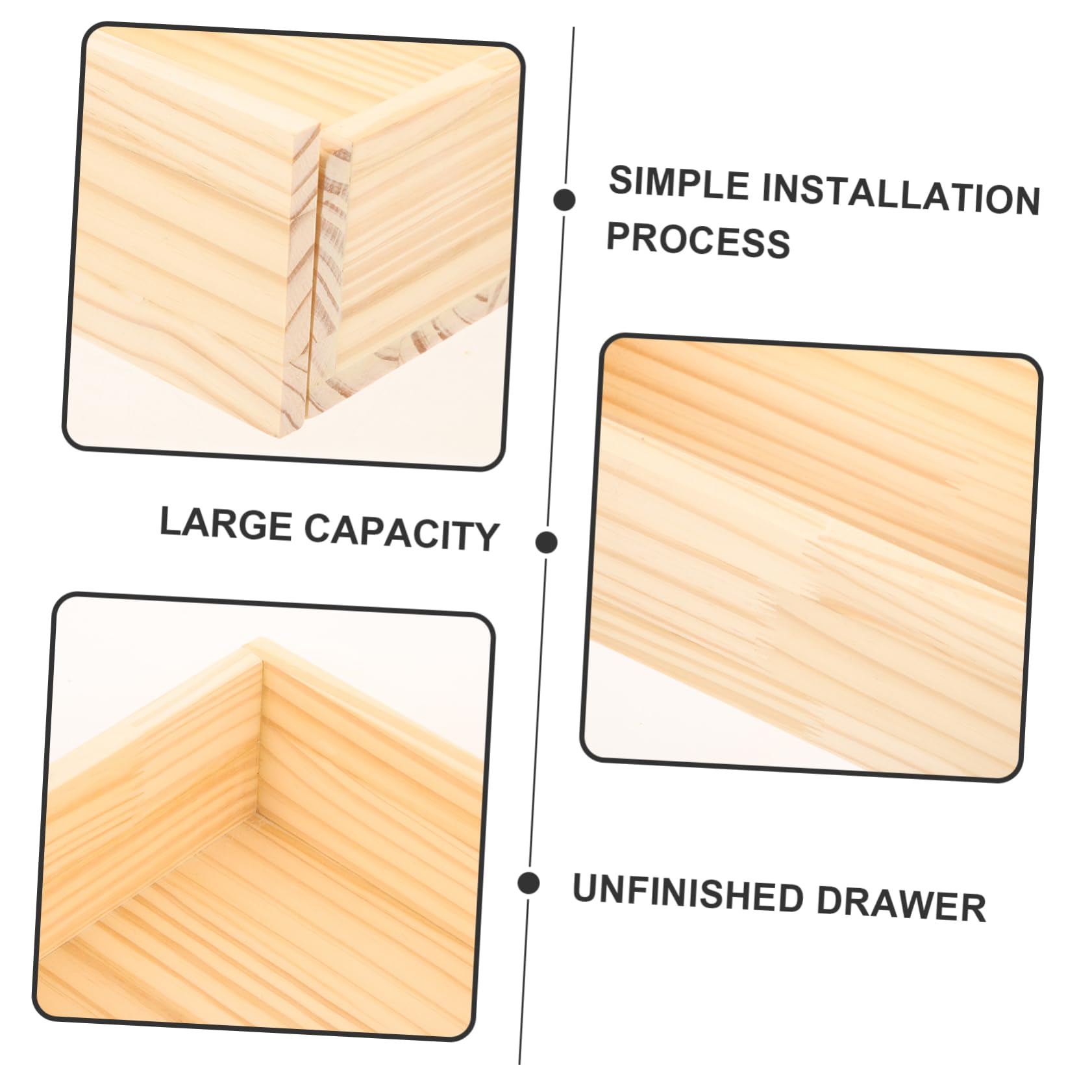 Tiroir en Bois Soi-même pour Armoire, Simple, Beige