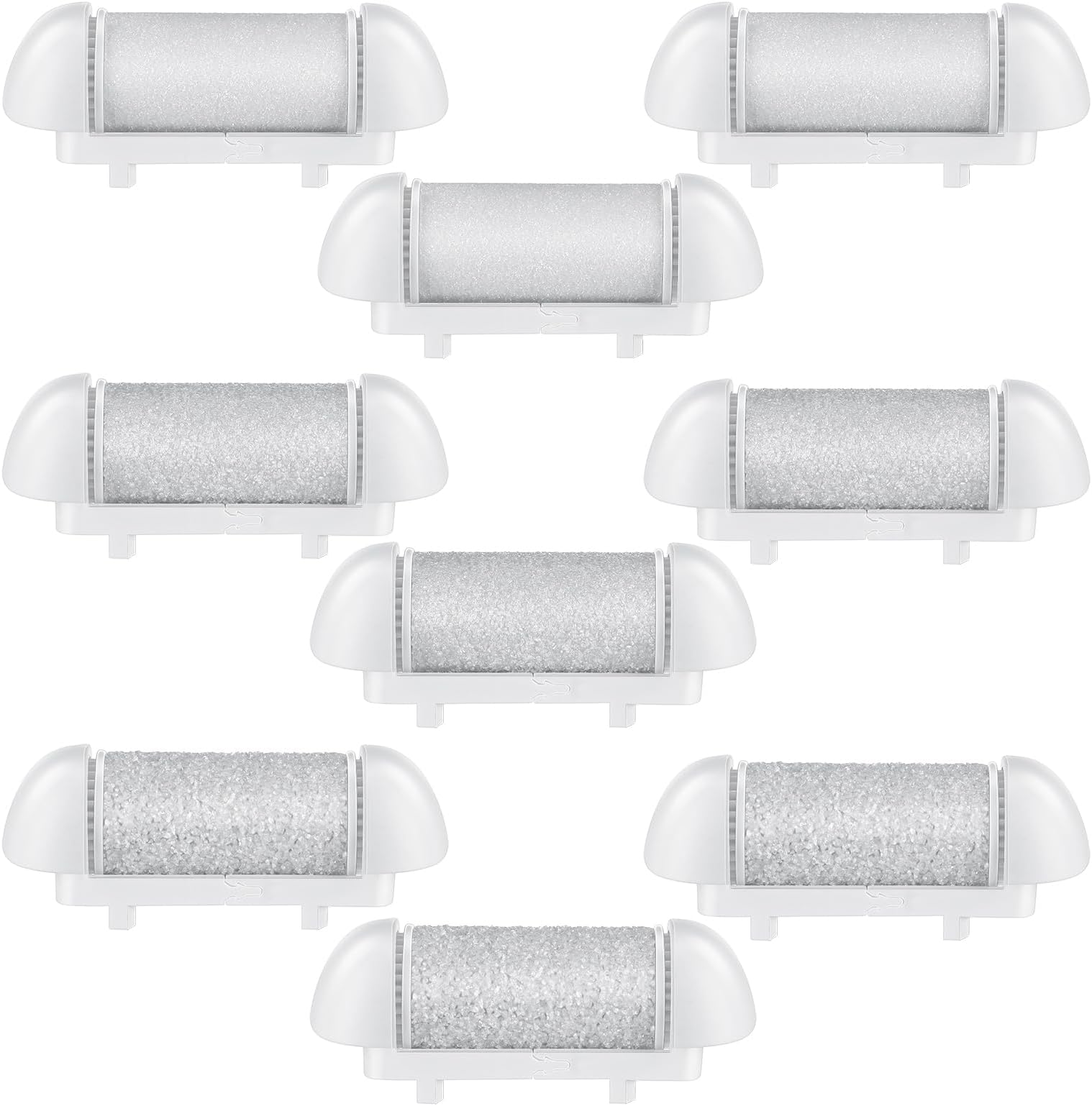 Qinyoung 9 Pcs Different Replacement Roller Head for Electric Callus Remover Feet Pedicure Kit Care Foot Roller Refills Extra Coarse Regular Coarse Fine Coarse Pedicure Tools for Dead Skin