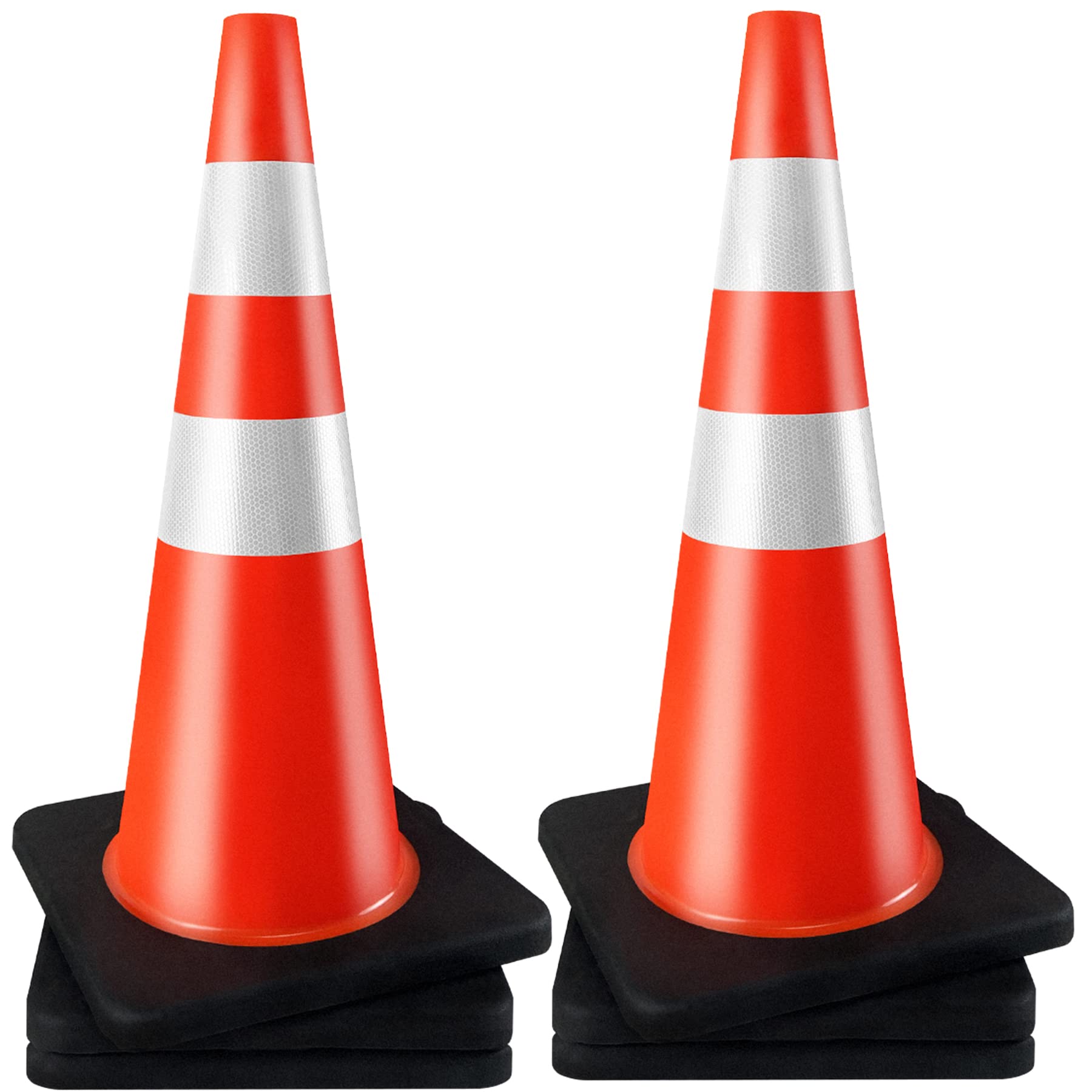 Traffic Cones 28 inch 6 Pack Heavy Duty Safety Cones Orange with