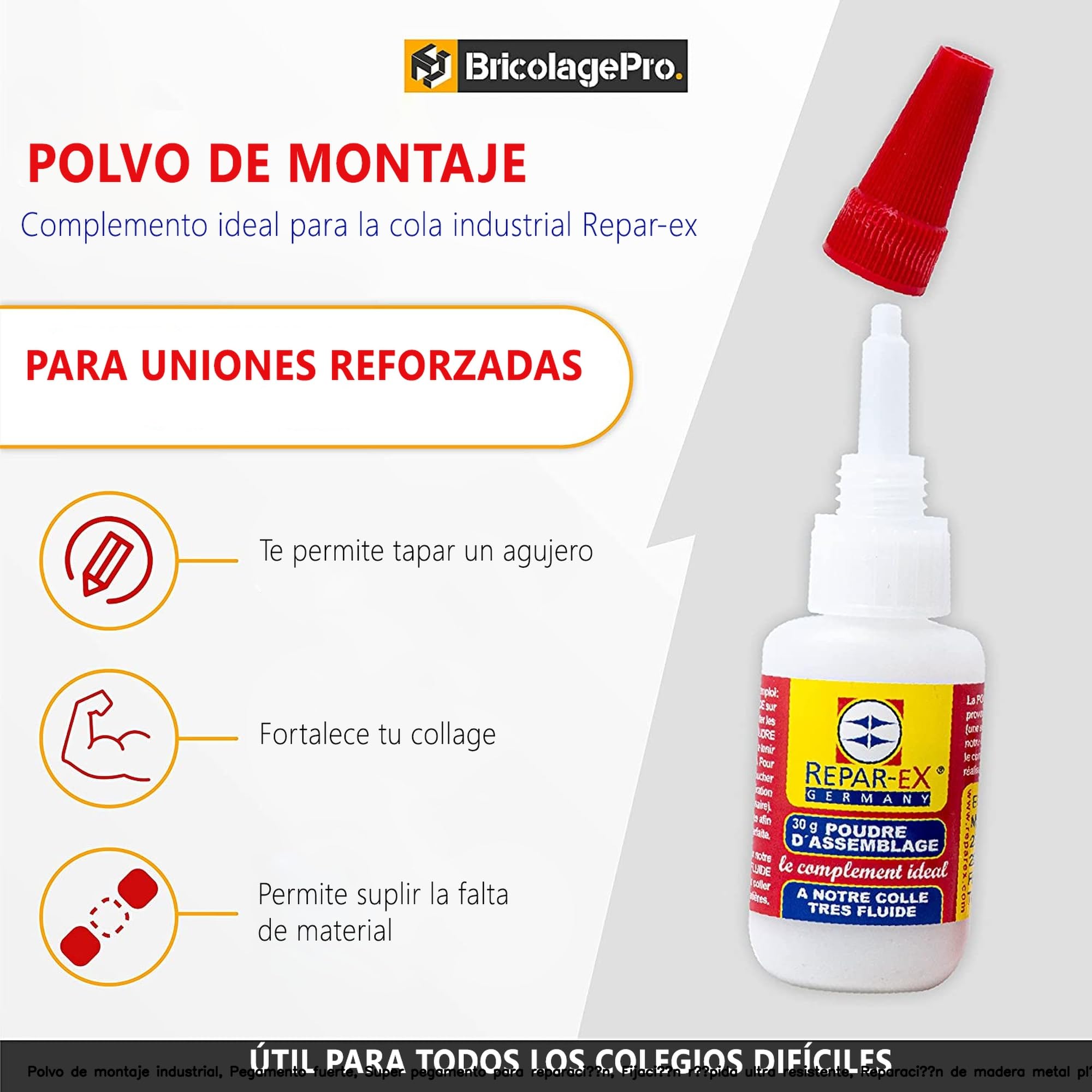 REPAR-EX - Kit completo de unión Repar-ex - Pegamento profesional - Kit de unión profesional