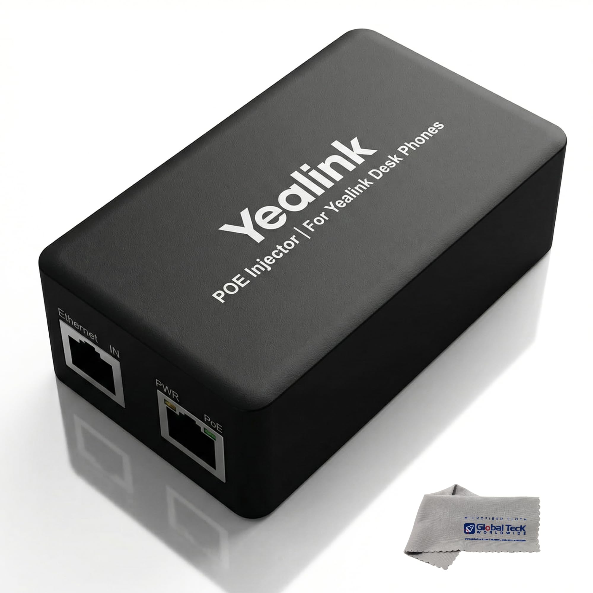 Yealink YLPOE30 PoE Injector Adapter for Yealink PoE-Enabled T4x/T5/xT7x/T8x IP Phones, Gigabit 802.3af/at – Reliable Network Power When No Outlet is Available, Ideal for Conference Tables, GTW Cloth
