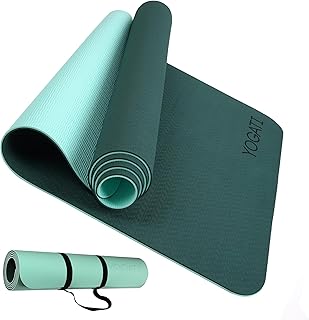 YOGATI Tappetino Yoga con tracolla per il trasporto. Tappetino Palestra ideale per Yoga, Pilates e Fitness. Tappeto palestra per uomini e donne. Tappeto Yoga Antiscivolo Spesso. Yoga mat professionale