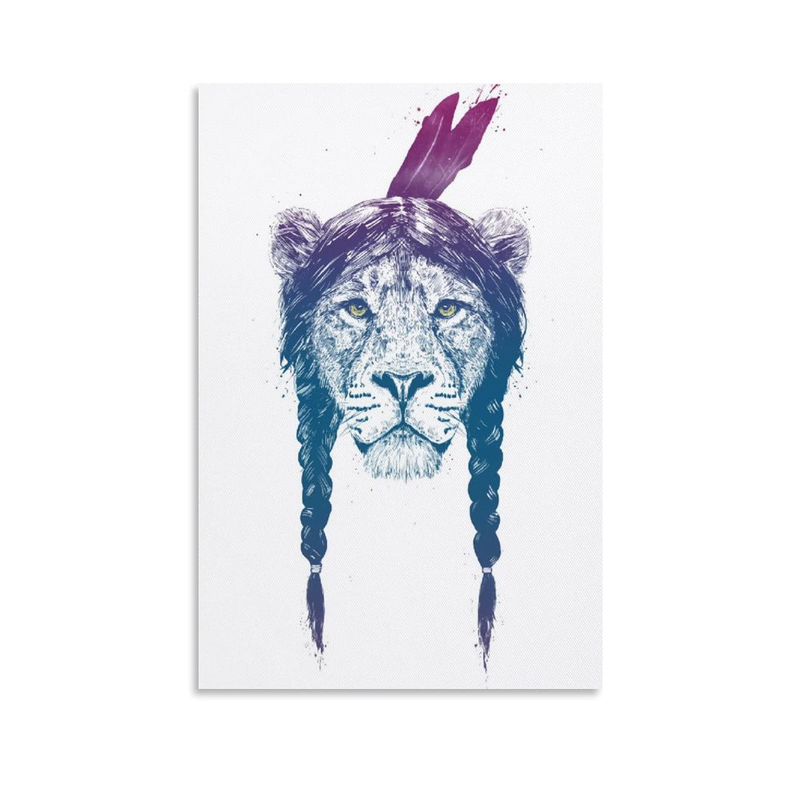 STTYE Painting, Personalized Posters, Customized Posters, Animal Portrait Posters, Fashion Posters, Warrior, Living Home Room Wall Decor 12x18inch(30x45cm)