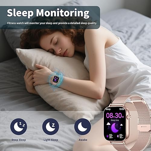 Miniatura 4 de Reloj inteligente para mujer, relojes inteligentes HD de 1.83 pulgadas (respuestahacer llamadas), IP68 impermeable, rastreador de actividad física,