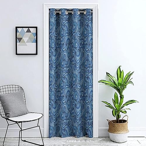 Miniatura 6 de Cortinas decorativas para puerta de entrada, cortina asiática con ojales, cortina tradicional japonesa con estampado de peces koi, 1 panel, 42 x 80