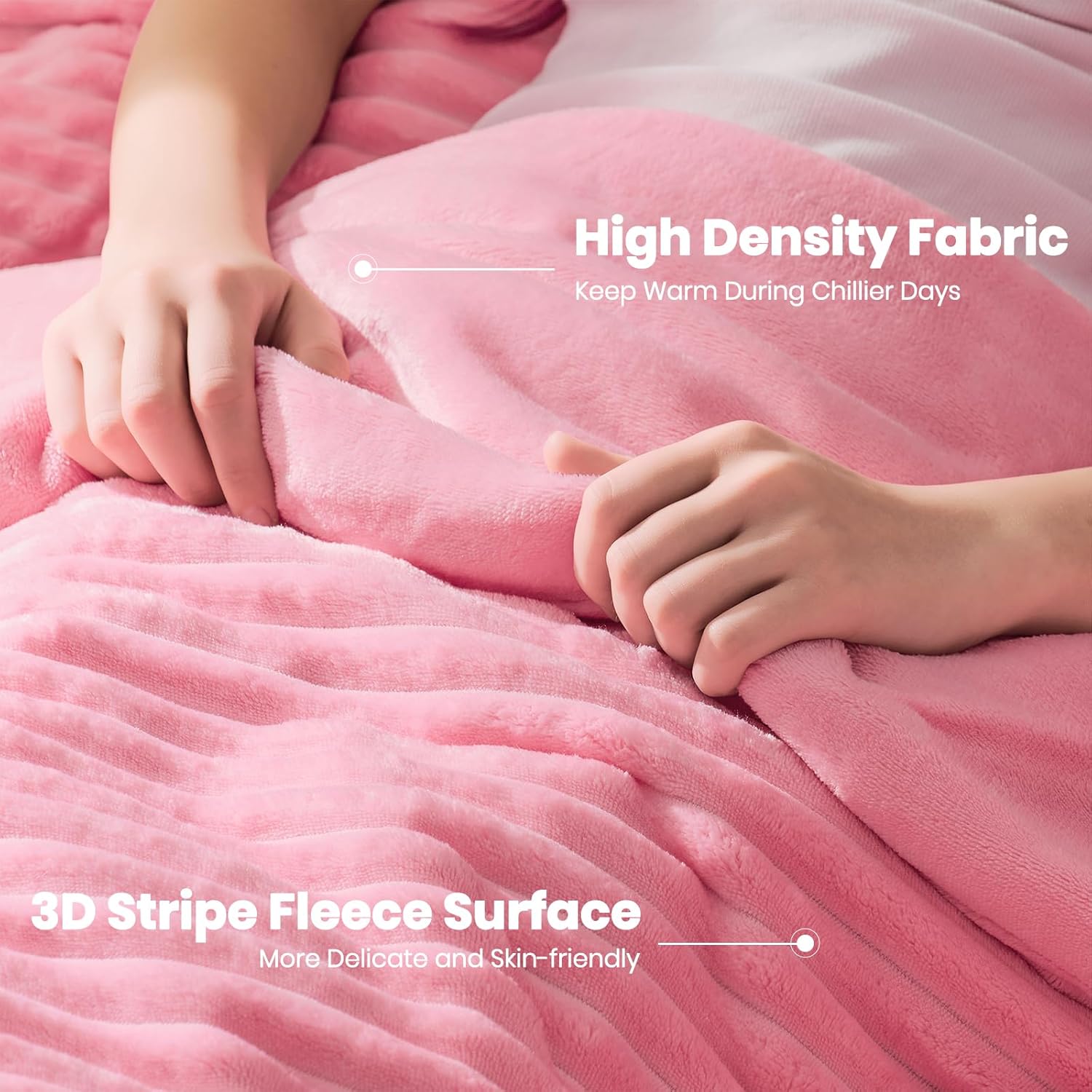 Quataly Marshmallow Full Fleece Comforter Set Pink Faux Fur Fluffy Comforter Set Luxury Bedding Set Soft Plush Fuzzy Warm Bed Set All Season 3 Pieces (1 Shaggy Comforter, 2 Pillowcases)
