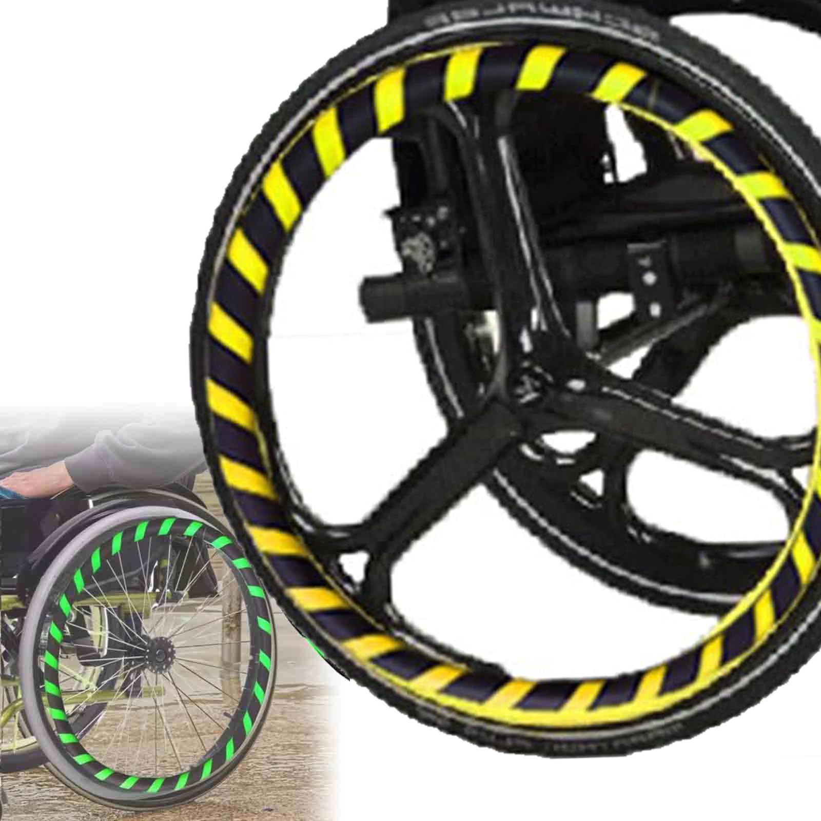 1 para pokrowców na felgi na wózek inwalidzki, pokrowiec ochronny z pierścieniem do pchania dłoni, 50 cm, odporny na zarysowania, grubość 4,6 mm, silikon (odporność), poprawia przyczepność i