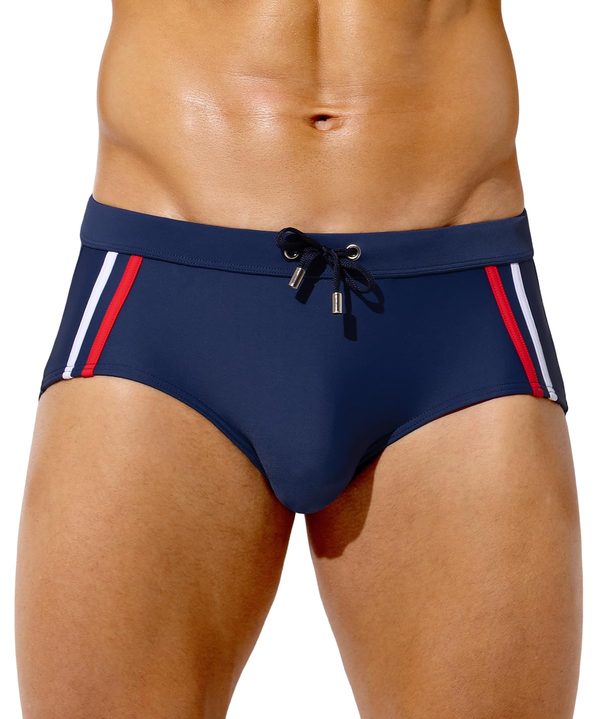 Casey Kevin Bañador Slip Hombre Natacion con Cordón Ajustable Secado Rápido Swimwear Briefs Color-Block Surf para Playa Piscina
