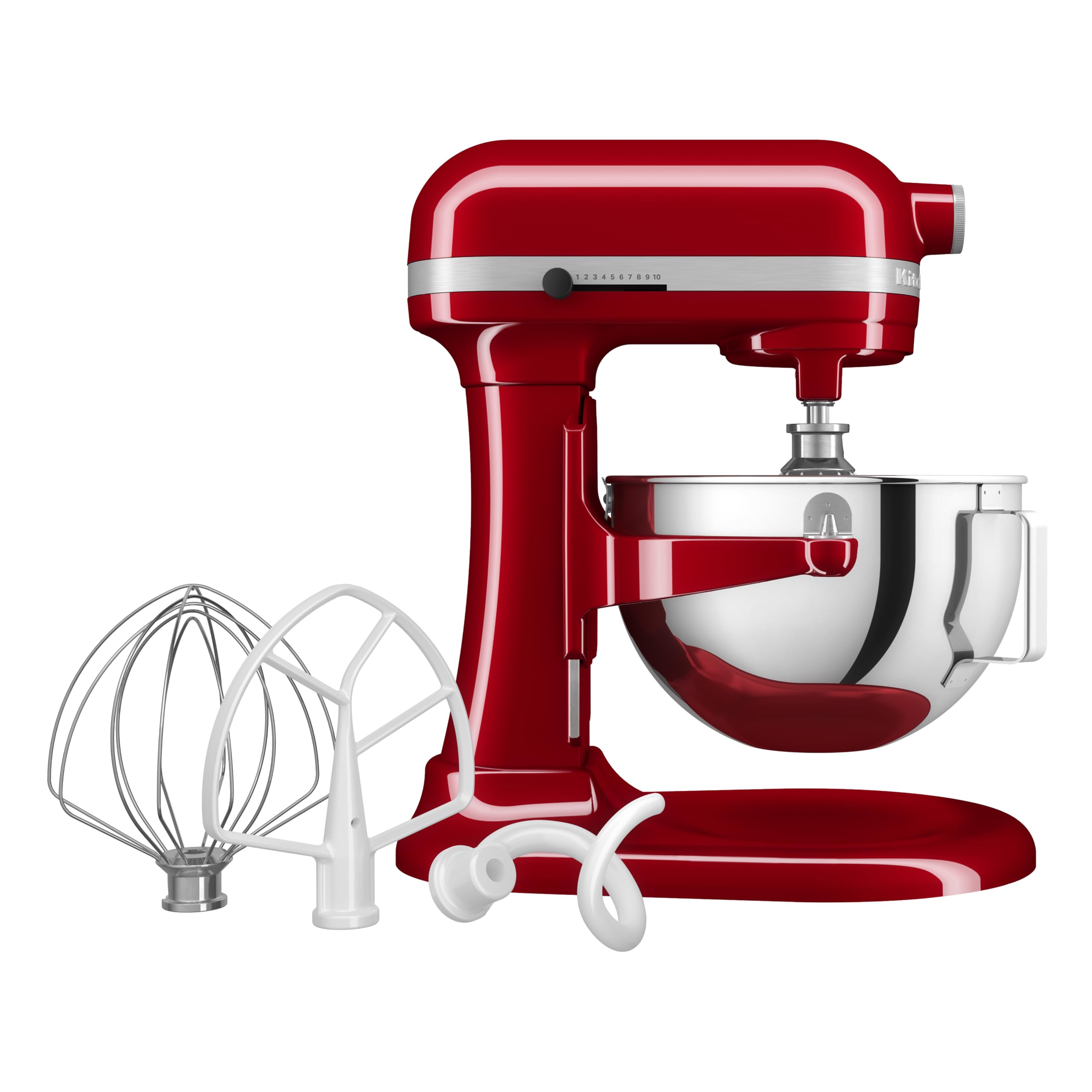 KitchenAid Robot Pâtissier Heavy Duty 5.2L, Corps & Engrenages Tout Métal, 11 Vitesses, Flex Edge, 67 Points de Contact, Rouge Empire