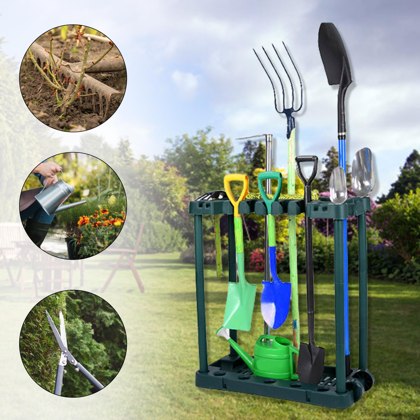 LUOFENG Scaffale per attrezzi da giardino, 74 x 84 cm, salvaspazio, per giardinieri domestici, paesaggisti, garage, organizzazione