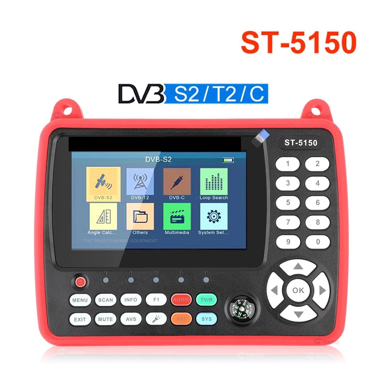 ST-5150 Miernik sygnału kabla satelitarnego i naziemnego DVB-S2/T2/C Detektor sygnału MPEG-4 z ekranem TFT LCD o przekątnej 4,3 cala Wyczyść wyświetlacz