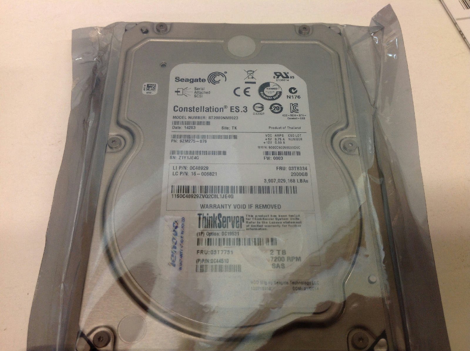 Hard Drive SAS 2000 GB Interno 3.5