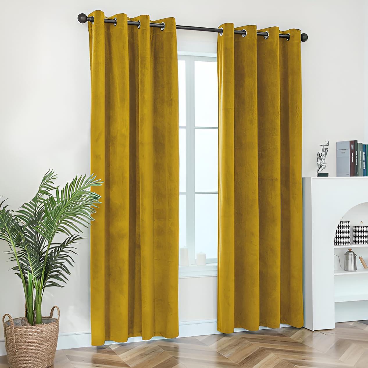 Opulent Dreams Crushed Velvet Curtains, Fully Lined & Room Darkening, Eyelet Ring Top for Bedroom & Living Room - Image 2