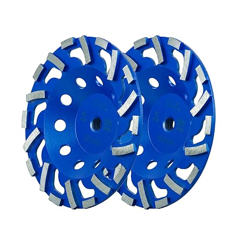 SALI 2 piezas ruedas de esmerilado de concreto de 7 pulgadas, 20 segmentos de diamante Turbo, eje 5/8-11, rueda de esmerilado de diamante apta para