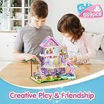 Sitodier Girls Building Blocks Set Toy,689Pcs Garden Villa House Building Set for Girl 6-12 and 8-14,Holidays Cattage Building Toy Nice Xmas Birthday Gift for 6 7 8 9 10 11 12 13 14Years Kids Girls