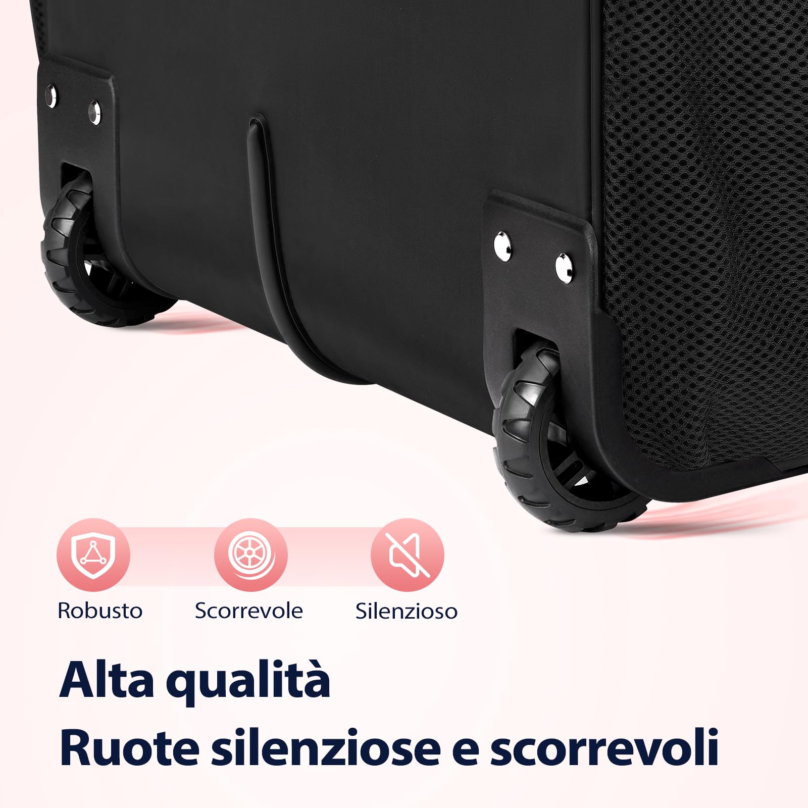 Ytonet Business Trolley per Donna, Valigetta con Ruote per Laptop 17,3 Pollici, Impermeabile Borsa per Laptop da Viaggio, Grande Pilotina Trolley per Vacanza Ufficio Lavoro Scuola College, Nero