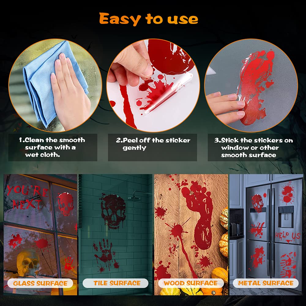 LOVEXIU Halloween Décorations Fenêtre Autocollants, 76pcs