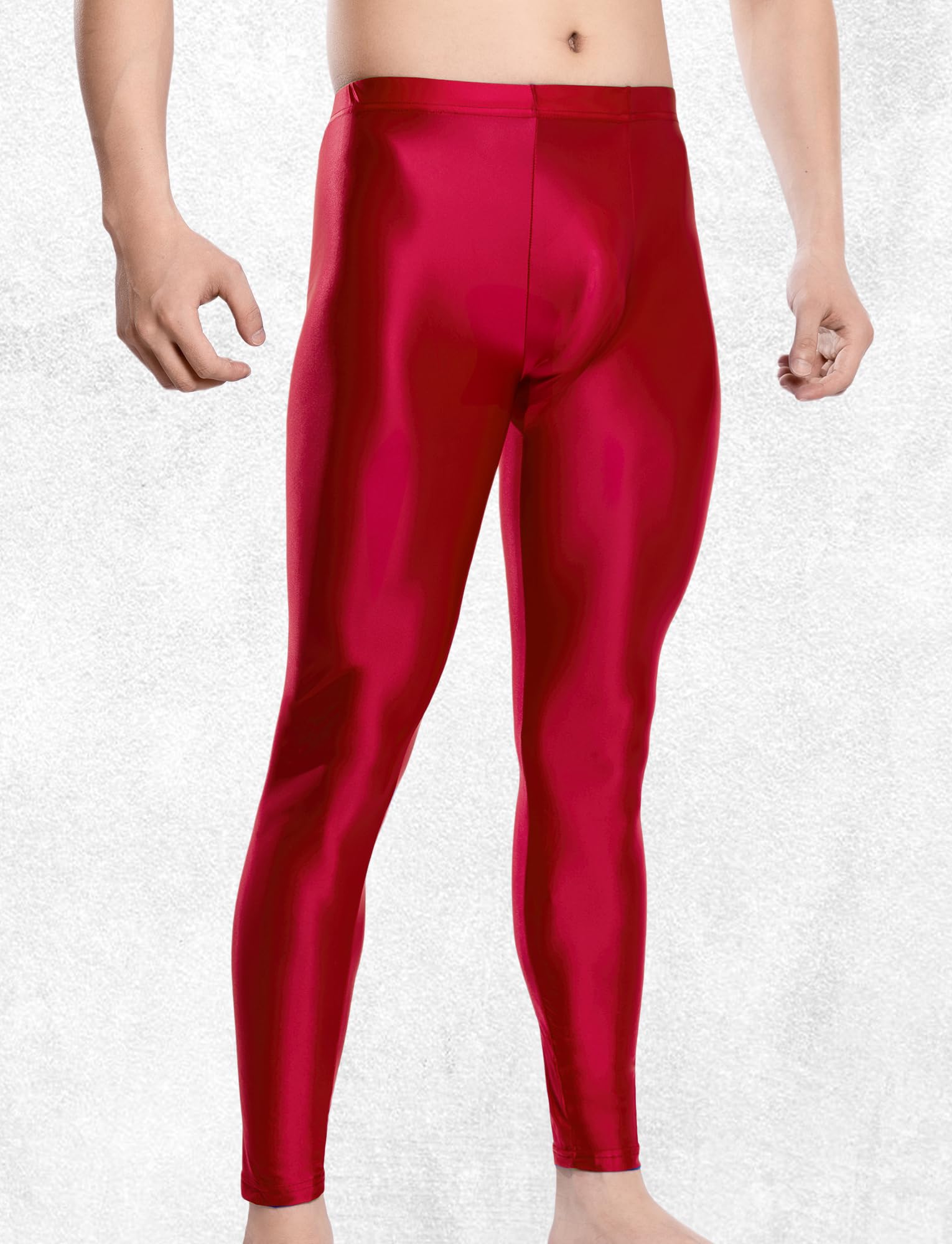 Maeau - Mallas Brillantes Hombre Gloss Legging Deportivos Aceitado Pantalón Ajustado Elásticos Sedosos M-XXL