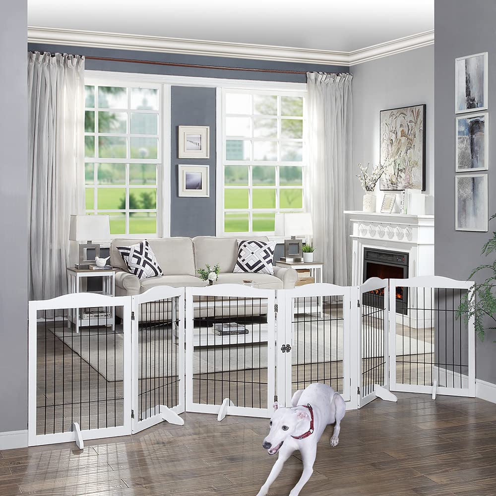 Buy beeNbarks Pet Gate Extra Wide, 6 Panels Pet Playpen Freestanding