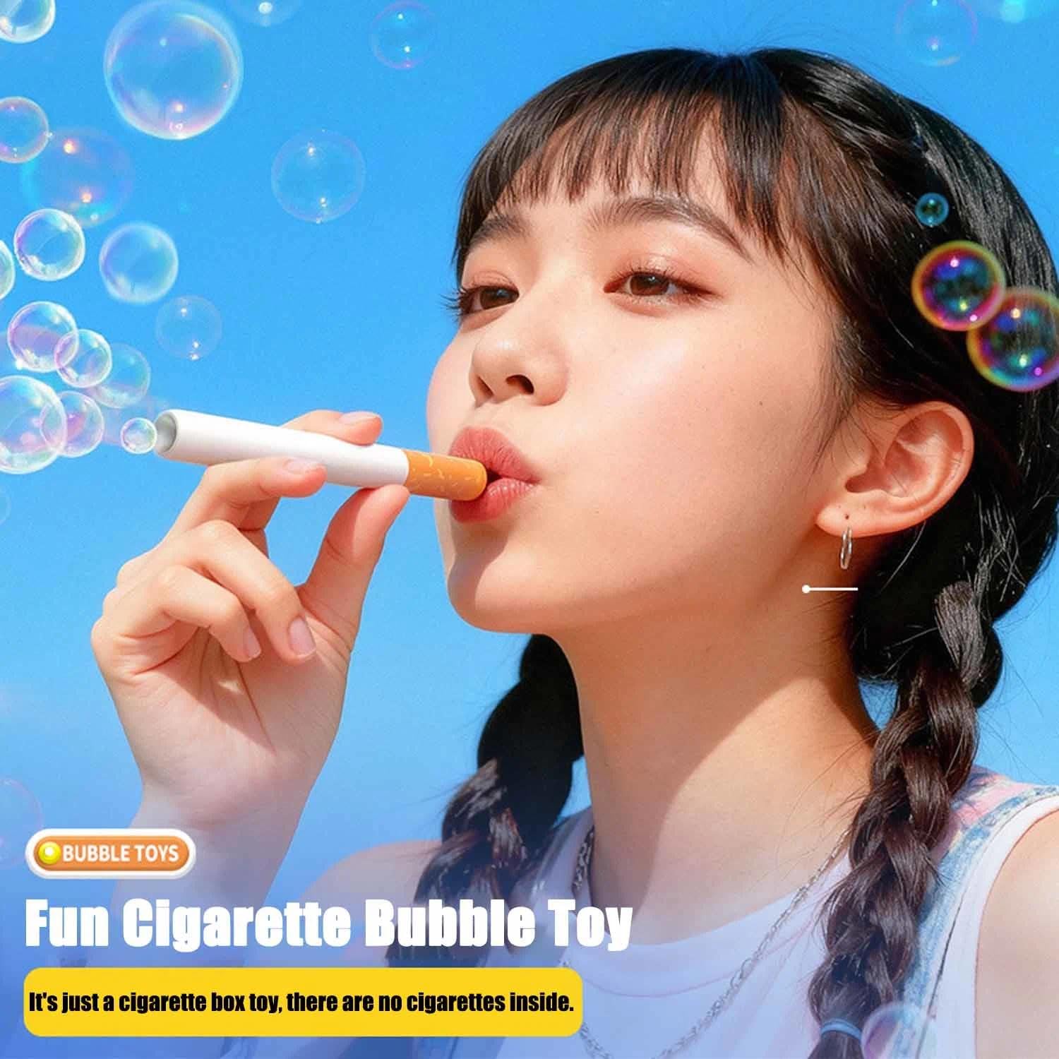 Bubble Machine Fake Stress Relief Toy,Bubble Blowing Cigarette Stress Toy,Bubbles Wands with Liquid,Mini Smoking Sticks with Liquid for Men Women,Birthday Christmas Party Funny Gifts