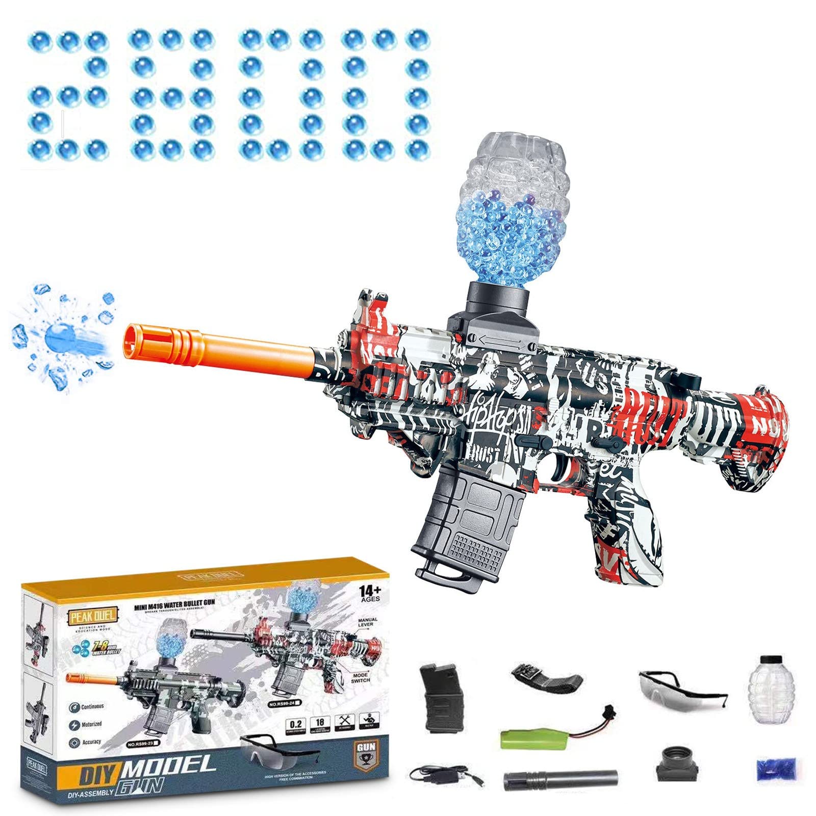 Buy Splatter Ball , Electric Gel Ball Blaster Toy with Water Bead Kit