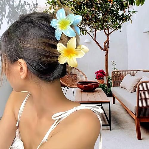 Miniatura 3 de Pinzas grandes antideslizantes para el cabello, 4 pinzas de sujeción fuertes para cabello grueso, pinzas hawaianas de plátano para cabello fino,