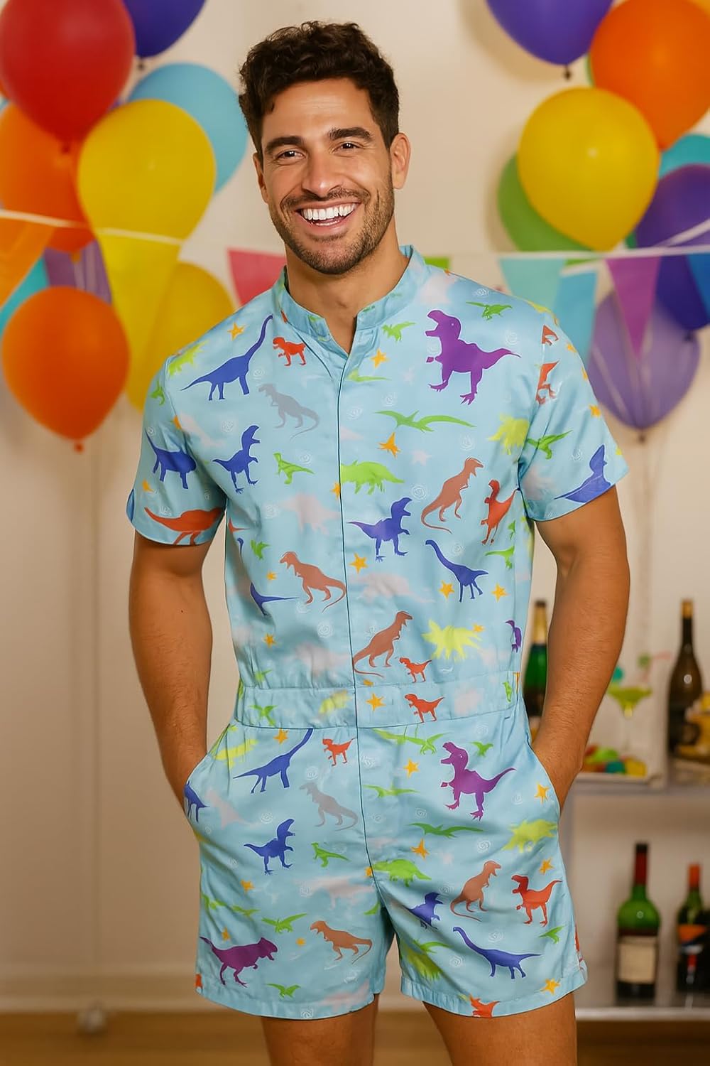 Funny Guy Mugs Mens Romper - Premium Adult Jumpsuit With Zippered Pockets - Image 2