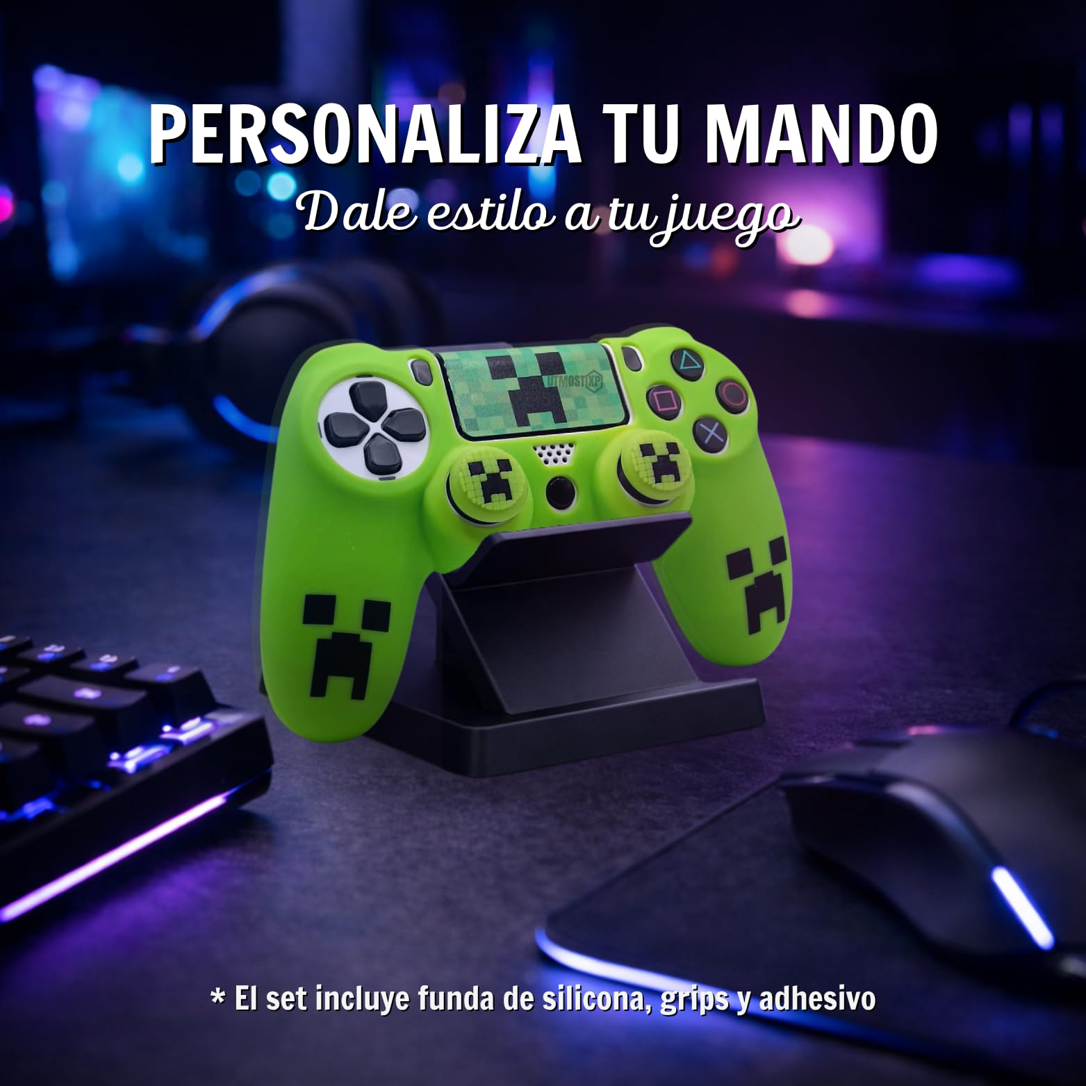UmostXP Hülle Kompatibel mit PS4 Controller, Weiches und Komfortables Silikon für Besseren Halt, Zubehör für Play 4 Controller, Zubehör Kompatibel mit Originalem Play 4 Controller (Grün)