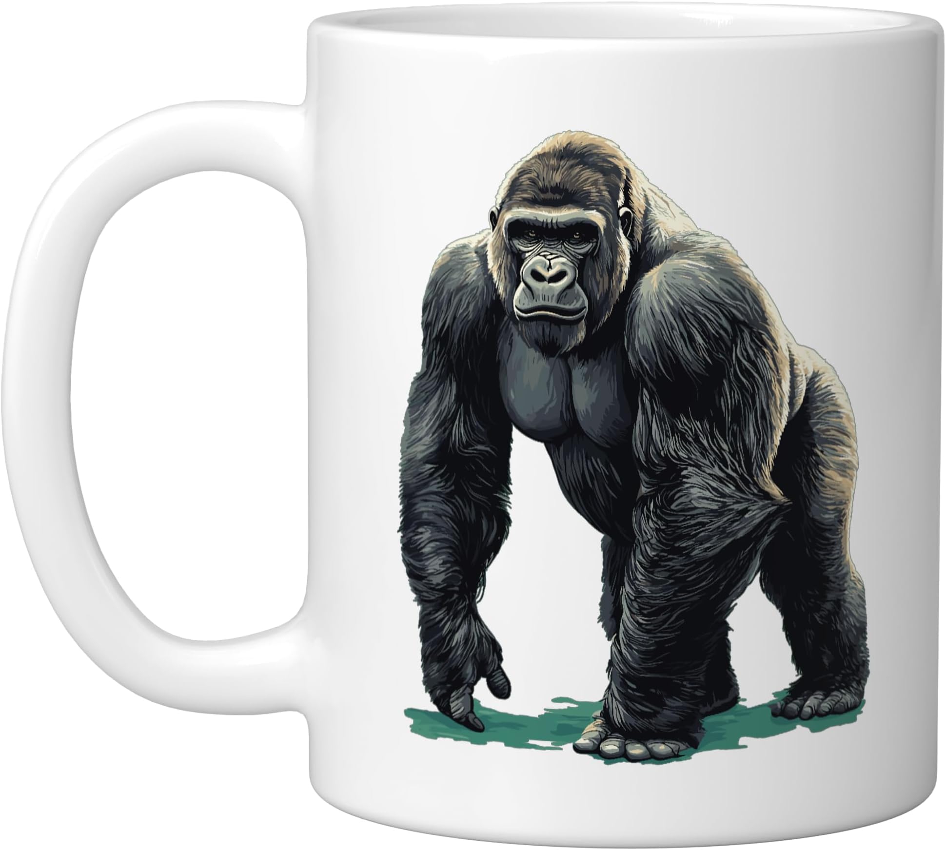 Mountain Gorilla Ceramic Mug, White