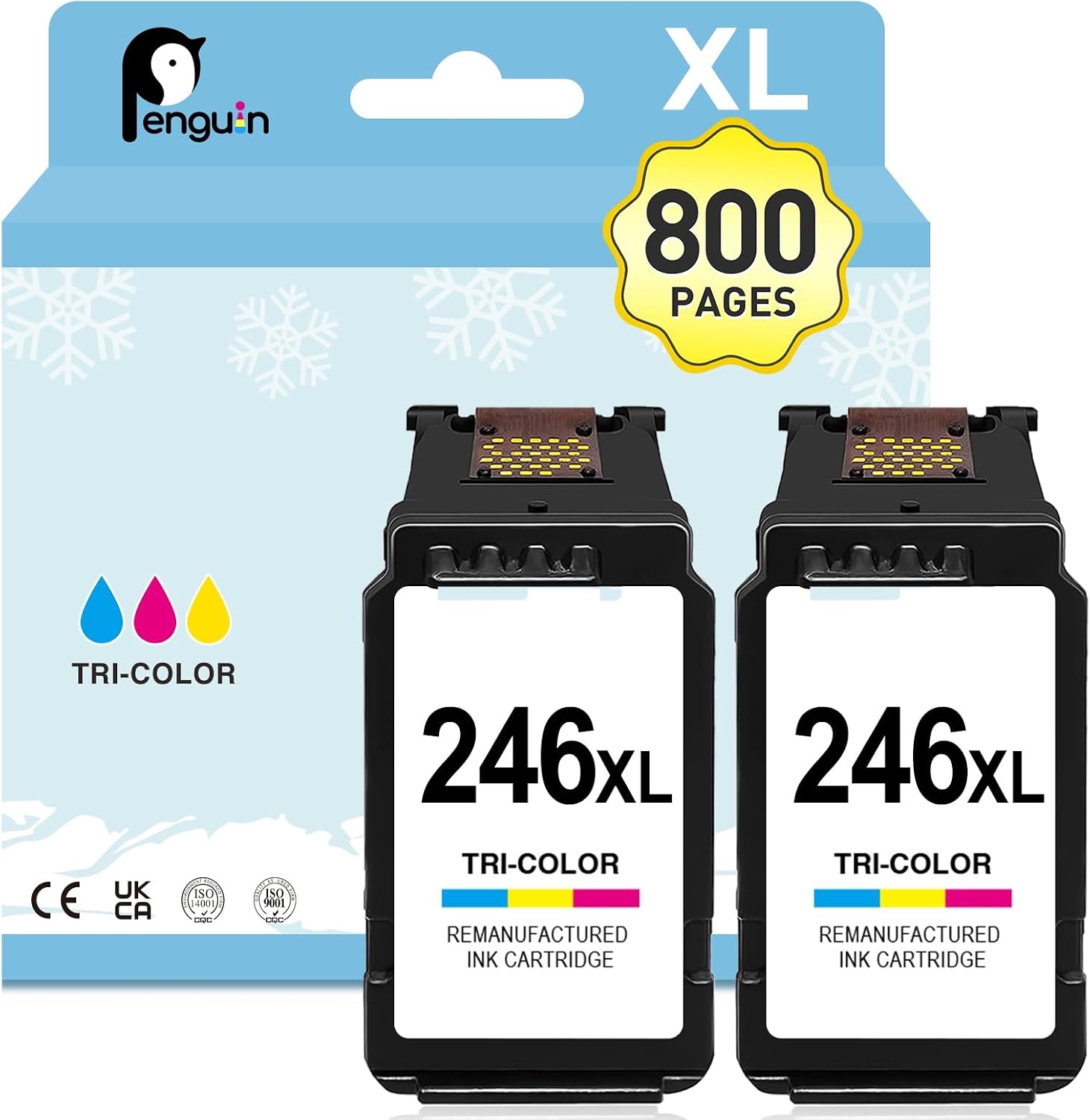 Penguin 246XL Color Ink Cartridge for Canon Pixma 246 Color Ink 2 Pack
